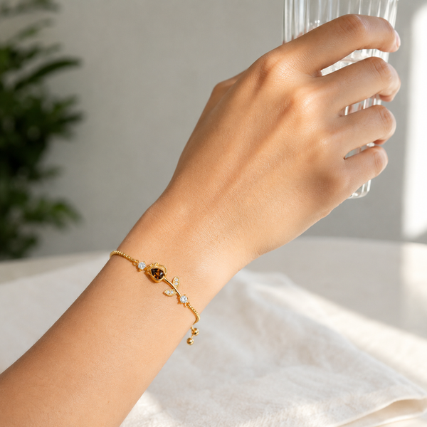 Brown Tulip Adjustable Bracelet
