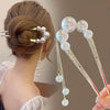 Gold U-Shaped Pearl Hair Fork with Tassel Chains – Gold gold plated hair stick for women by Fix My Hairs