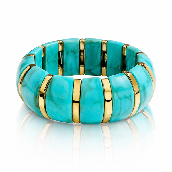 Resin Tube Stretchable Bracelet - Blue