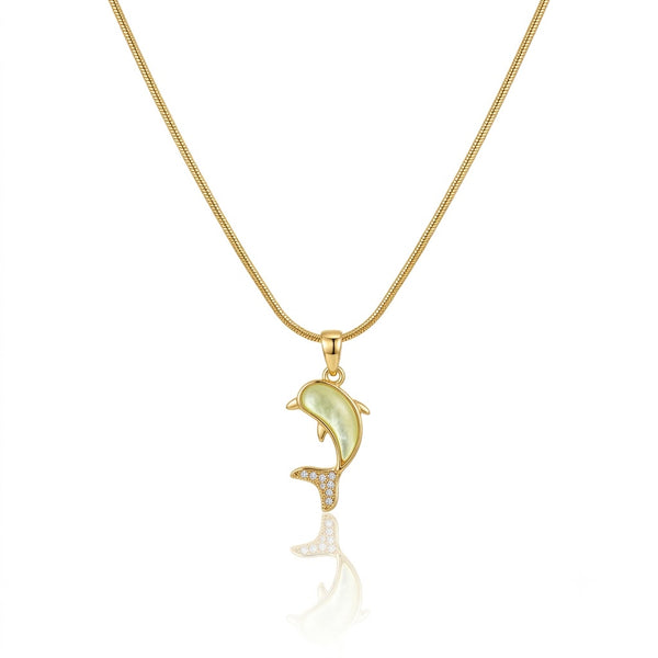 Emerald Dolphin Necklace