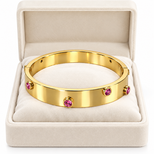 Pink Crystal Broad Bracelet