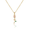 Baby Pink Embellished Tulip Necklace