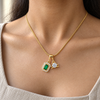 Emerald Solitaire Charm Necklace