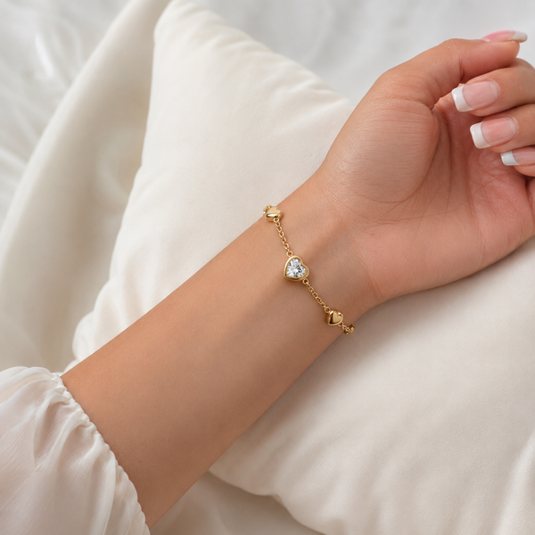 Crystal Heart Beaded Bracelet