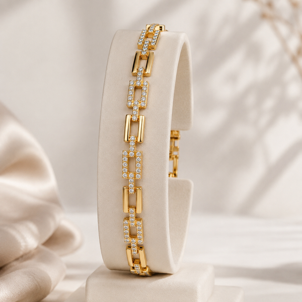 Cube Studded Link Bracelet