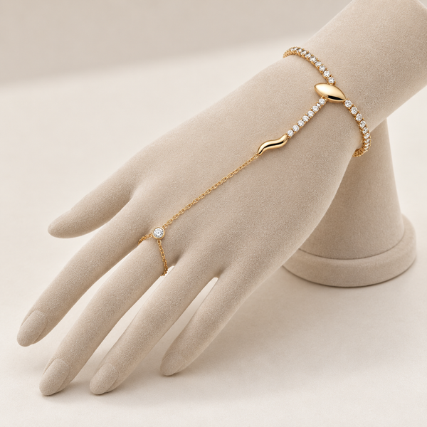 Studded Snake Hand Chain