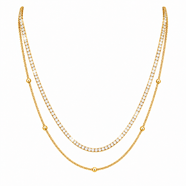 Dual Layer Gold Beads Nene Necklace