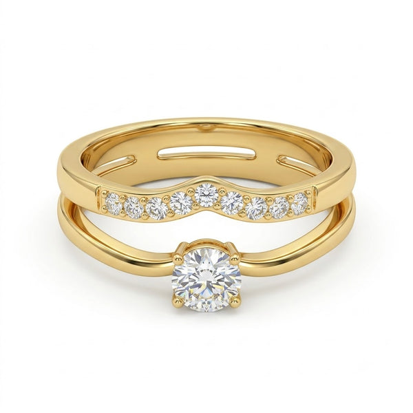 Solitaire Dual Band Ring