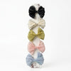Close-up of the Embroidered Fabric Bow Clip showing bow detail