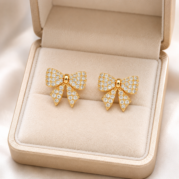 Crystal bow earring