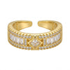Diamond Crown Crystal Line Ring