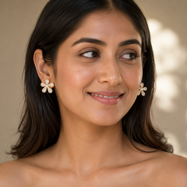 Crystal Sparkle Flower Earring