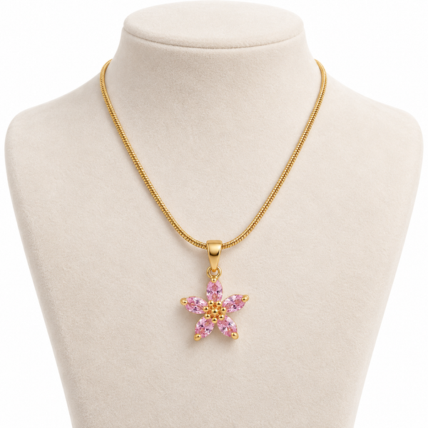 Crystal Blush Bloom Necklace