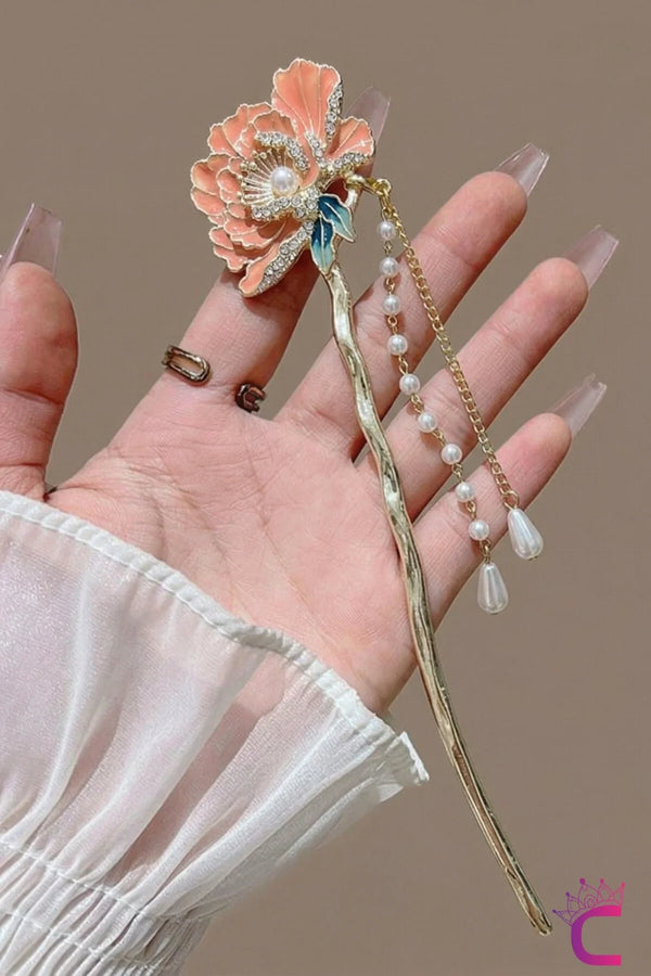 Peony Studded Hair Stick shown with Fix My Hairs gift packaging