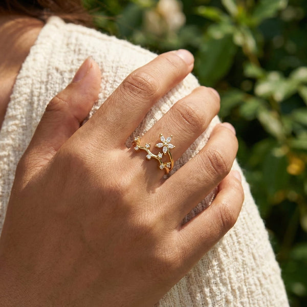 Twig flower Ring