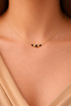 Black Gold Teardrop Cluster Necklace