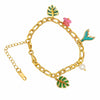 Fish tail leaf charm bracelet