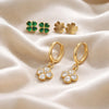 Crystal clover earring set