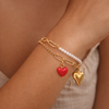 Red Gold Heart Pearl chain bracelet