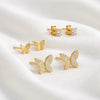 Sparkly butterfly earring set