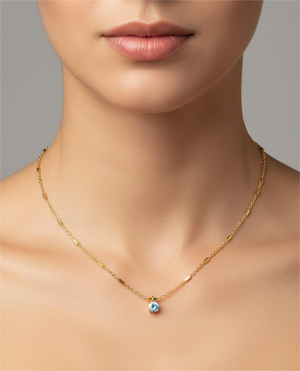 Minimal Stone Drop Necklace