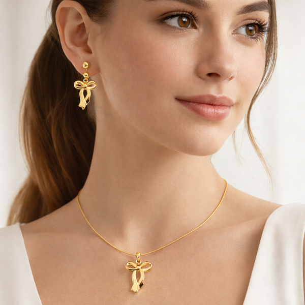 Bow Necklace Earring Set