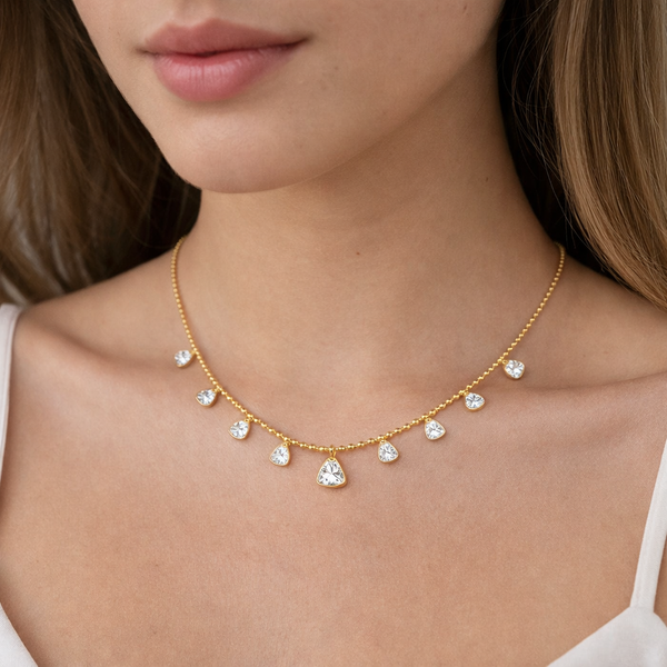 Heart Motifs Ball Chain Necklace