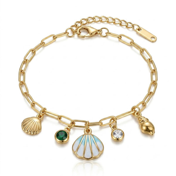 White Shell Charm Bracelet