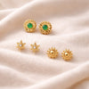 Emerald Stud Earring Set
