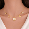 Clover Plane Charms Necklace