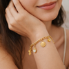 Heart Ray Chunky Charms Bracelet