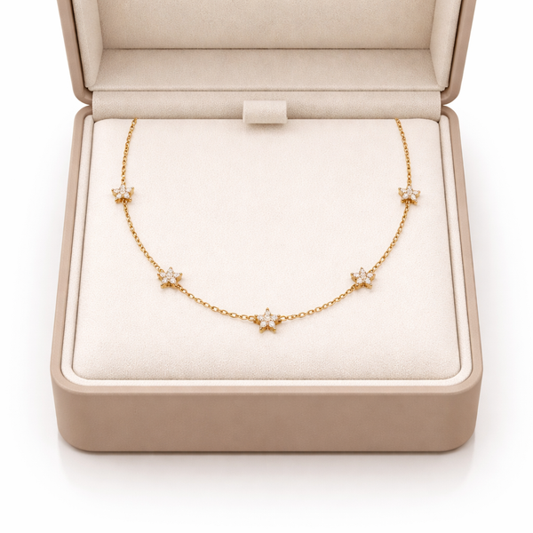 Star Charm Stud Necklace