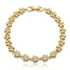 Crystal Flower Studded Link Bracelet