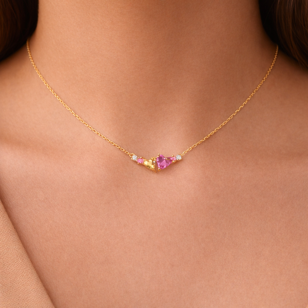Pink Gold Heart Necklace