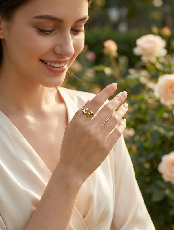 Heart Shape Opening Ring