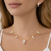 Radiant Circle Charm Necklace with Earrings