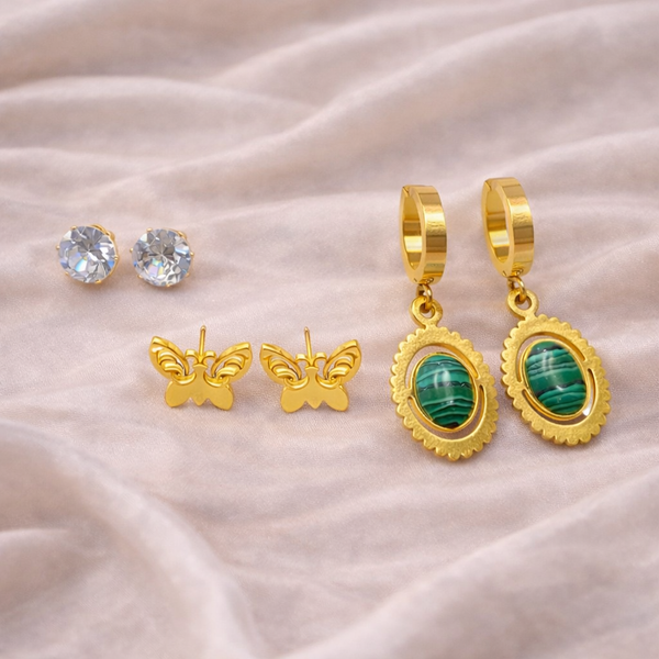 Butterfly Emerald Earring set