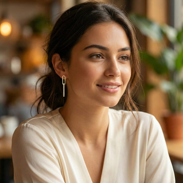 Studded Link Earrings