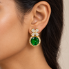 Emerald Crystal Halo Earring