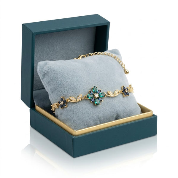 Sapphire Crystal Flower Bracelet