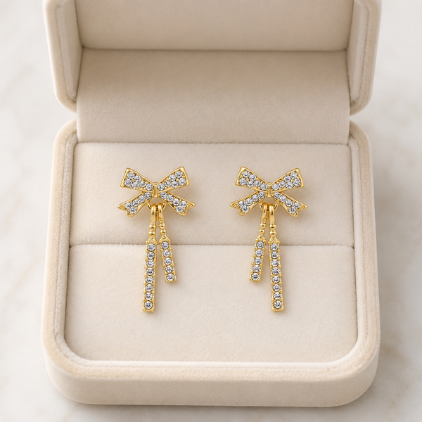 Crystal Bow Dangle Earring