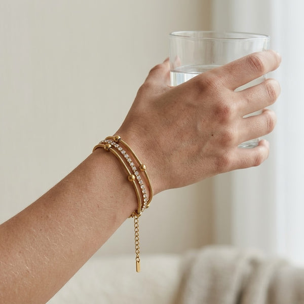 Satellite Silver Multilayer Bracelet