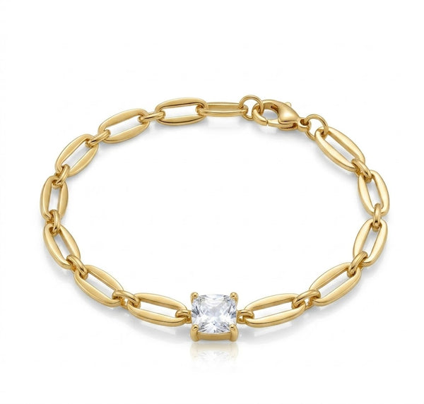 Crystal Cube Link Bracelet