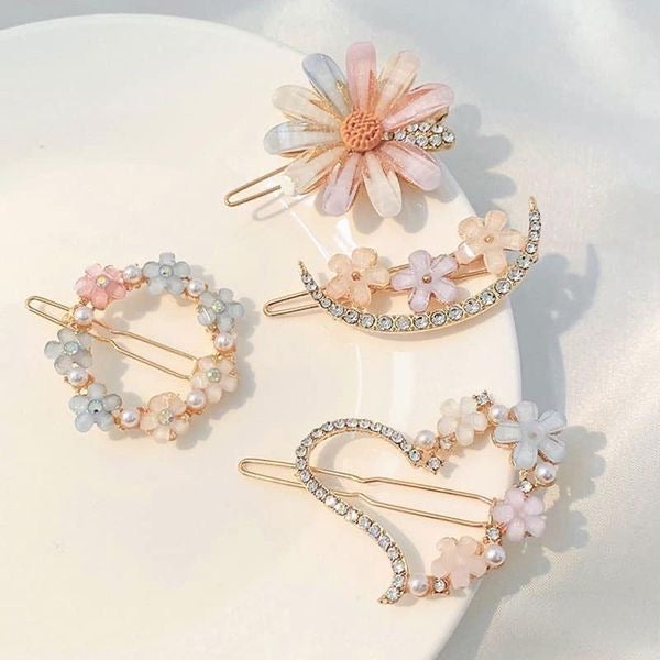 Bella Floral Hairclips hair clip worn on model – styled for women