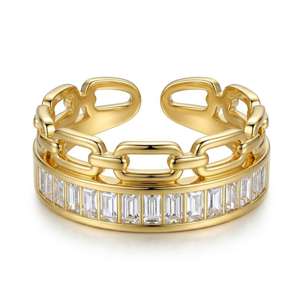 Baguette Link Ring