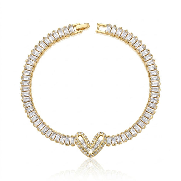 Baguette Heart Bracelet