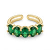 Emerald Oval Crystal Ring