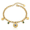 Gold Evil Eye Charms Bracelet