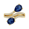Sapphire Wave Studded Ring