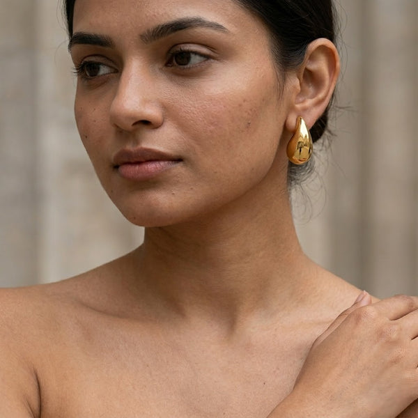 Gold Teardrop Earring